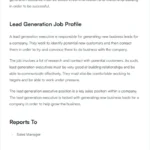 Lead Generation Roles